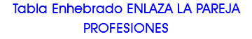 Tabla Enhebrado ENLAZA LA PAREJA PROFESIONES